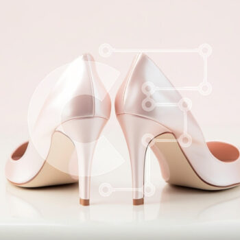 Intra Συλλεκτικό Ξύλινο Παζλ Plywood  4mm - Ζευγάρι ροζ ψηλοτάκουνα παπούτσια σε λευκό φόντο Σε Ξύλινο Κουτί - Διαστάσεις: 10x10 cm – 25 κομμάτια - Image 1