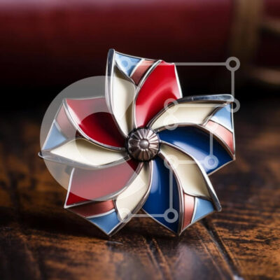 Intra Συλλεκτικό Ξύλινο Παζλ Plywood  4mm - Κόκκινη, λευκή και μπλε καρφίτσα καρφίτσας Σε Ξύλινο Κουτί - Διαστάσεις: 10x10 cm – 25 κομμάτια - Image 1