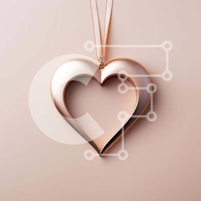 Intra Συλλεκτικό Ξύλινο Παζλ Plywood  4mm - Χρυσό μενταγιόν σε σχήμα καρδιάς σε υπόλευκο φόντο Σε Ξύλινο Κουτί - Διαστάσεις: 10x10 cm – 25 κομμάτια - Image 1