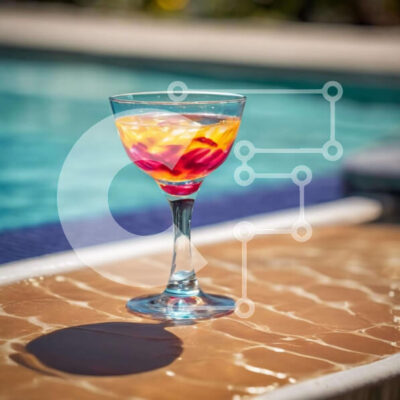 Intra Συλλεκτικό Ξύλινο Παζλ Plywood  4mm - Δροσιστικό κοκτέιλ δίπλα στην πισίνα Σε Ξύλινο Κουτί - Διαστάσεις: 10x10 cm – 25 κομμάτια - Image 1