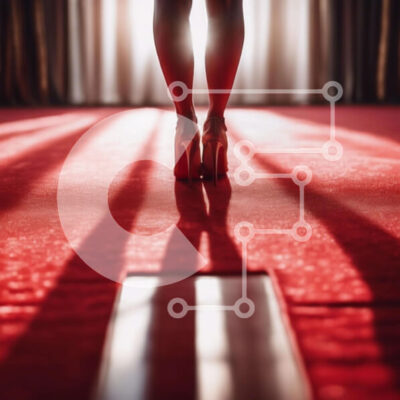 Intra Συλλεκτικό Ξύλινο Παζλ Plywood  4mm - Γυναίκα με ψηλά τακούνια σε εκδήλωση στο κόκκινο χαλί Σε Ξύλινο Κουτί - Διαστάσεις: 10x10 cm – 25 κομμάτια - Image 1