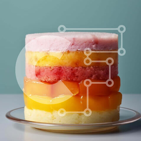 Intra Συλλεκτικό Ξύλινο Παζλ Plywood  4mm - Πολύχρωμο κέικ τριών επιπέδων Σε Ξύλινο Κουτί - Διαστάσεις: 10x10 cm – 25 κομμάτια - Image 1