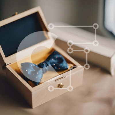 Intra Συλλεκτικό Ξύλινο Παζλ Plywood  4mm - Μπλε παπιγιόν  Σε Ξύλινο Κουτί Σε Ξύλινο Κουτί - Διαστάσεις: 10x10 cm – 25 κομμάτια - Image 1