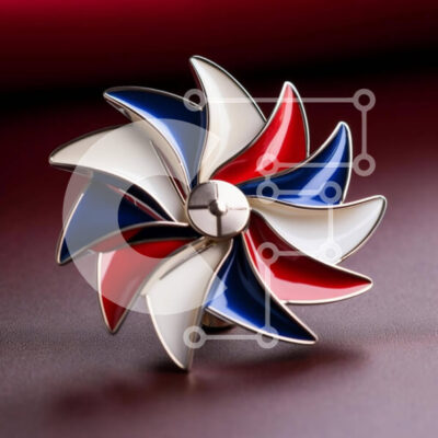 Intra Συλλεκτικό Ξύλινο Παζλ Plywood  4mm - Κόκκινη, λευκή και μπλε καρφίτσα καρφίτσας Σε Ξύλινο Κουτί - Διαστάσεις: 10x10 cm – 25 κομμάτια - Image 1