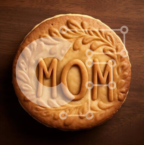 Intra Συλλεκτικό Ξύλινο Παζλ Plywood  4mm - Διακοσμητικό μπισκότο 'Mom' σε Vintage ξύλινο τραπέζι Σε Ξύλινο Κουτί - Διαστάσεις: 10x10 cm – 25 κομμάτια - Image 1