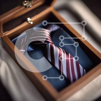 Intra Συλλεκτικό Ξύλινο Παζλ Plywood  4mm - Κόκκινη και λευκή ριγέ γραβάτα  Σε Ξύλινο Κουτί Σε Ξύλινο Κουτί - Διαστάσεις: 10x10 cm – 25 κομμάτια - Image 1