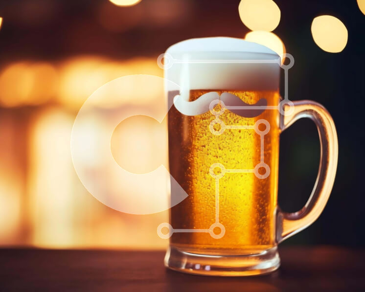 Intra Συλλεκτικό Ξύλινο Παζλ Plywood  4mm - Ποτήρι μπύρας με αφρώδες κεφάλι και βρώσιμο μουστάκι Σε Ξύλινο Κουτί - Διαστάσεις: 10x10 cm – 25 κομμάτια