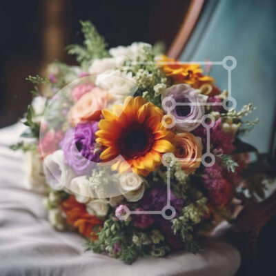 Intra Συλλεκτικό Ξύλινο Παζλ Plywood 4mm - Πολύχρωμο μπουκέτο λουλουδιών σε κομψή καρέκλα Σε Ξύλινο Κουτί - Διαστάσεις: 10x10 cm – 25 κομμάτια - Image 1