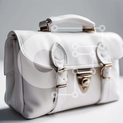 Intra Συλλεκτικό Ξύλινο Παζλ Plywood  4mm - Κομψή λευκή τσάντα με λουριά και αγκράφες Σε Ξύλινο Κουτί - Διαστάσεις: 10x10 cm – 25 κομμάτια - Image 1