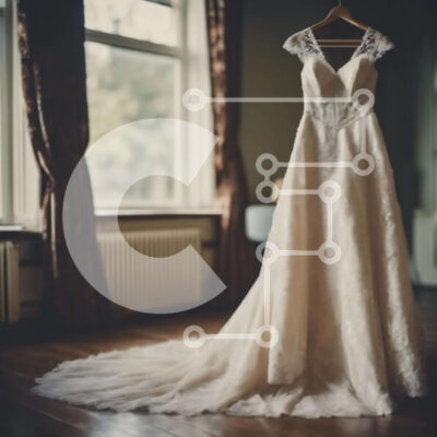 Intra Συλλεκτικό Ξύλινο Παζλ Plywood  4mm - Λευκό νυφικό σε κρεμάστρα μπροστά από το παράθυρο Σε Ξύλινο Κουτί - Διαστάσεις: 10x10 cm – 25 κομμάτια - Image 1