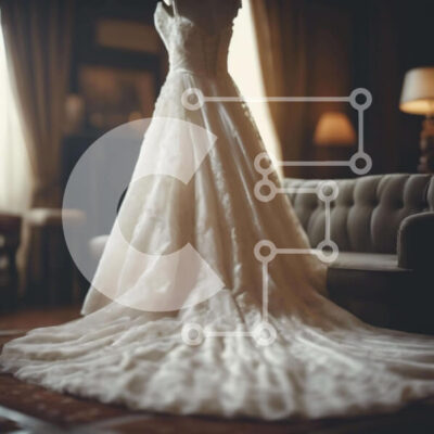 Intra Συλλεκτικό Ξύλινο Παζλ Plywood  4mm - Κομψό νυφικό κρεμασμένο στο δωμάτιο Σε Ξύλινο Κουτί - Διαστάσεις: 10x10 cm – 25 κομμάτια - Image 1