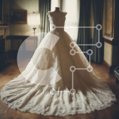 Intra Συλλεκτικό Ξύλινο Παζλ Plywood 4mm - Λευκό νυφικό στην οθόνη σε ρομαντικό σκηνικό Σε Ξύλινο Κουτί - Διαστάσεις: 10x10 cm – 25 κομμάτια - Image 1