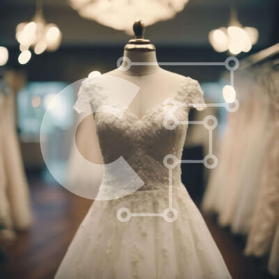 Intra Συλλεκτικό Ξύλινο Παζλ Plywood  4mm - Επίδειξη λευκού νυφικού σε κομψό κατάστημα νυφικών Σε Ξύλινο Κουτί - Διαστάσεις: 10x10 cm – 25 κομμάτια - Image 1