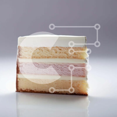 Intra Συλλεκτικό Ξύλινο Παζλ Plywood 4mm - Πολύχρωμο κέικ με στρώσεις με ροζ, λευκό και κίτρινο πάγωμα Σε Ξύλινο Κουτί - Διαστάσεις: 10x10 cm – 25 κομμάτια - Image 1