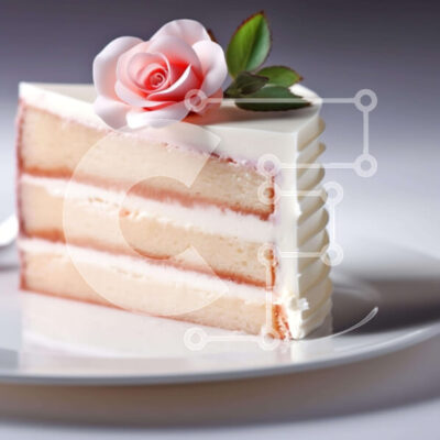 Intra Συλλεκτικό Ξύλινο Παζλ Plywood  4mm - Κομψή λευκή τούρτα με ροζ τριαντάφυλλα και πιρούνι Σε Ξύλινο Κουτί - Διαστάσεις: 10x10 cm – 25 κομμάτια - Image 1