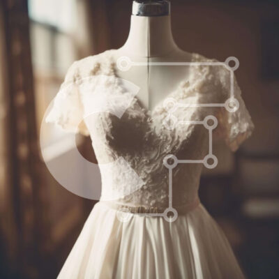 Intra Συλλεκτικό Ξύλινο Παζλ Plywood  4mm - Λευκό νυφικό με κοσμήματα Σε Ξύλινο Κουτί - Διαστάσεις: 10x10 cm – 25 κομμάτια - Image 1