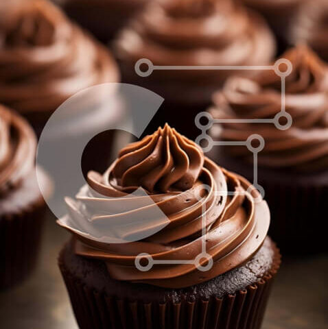 Intra Συλλεκτικό Ξύλινο Παζλ Plywood  4mm - Ποικιλία σοκολατένιων cupcakes με πάγωμα μαύρης σοκολάτας Σε Ξύλινο Κουτί - Διαστάσεις: 10x10 cm – 25 κομμάτια - Image 1