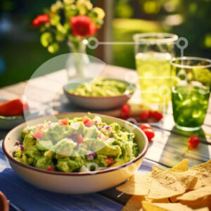 Intra Συλλεκτικό Ξύλινο Παζλ Plywood  4mm - Υπαίθριο δείπνο με γκουακαμόλε, πατατάκια, σάλσα και κρασί Σε Ξύλινο Κουτί - Διαστάσεις: 10x10 cm – 25 κομμάτια