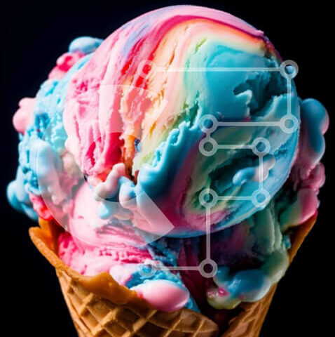 Intra Συλλεκτικό Ξύλινο Παζλ Plywood 4mm - Πολύχρωμο χωνάκι παγωτού Σε Ξύλινο Κουτί - Διαστάσεις: 10x10 cm – 25 κομμάτια - Image 1