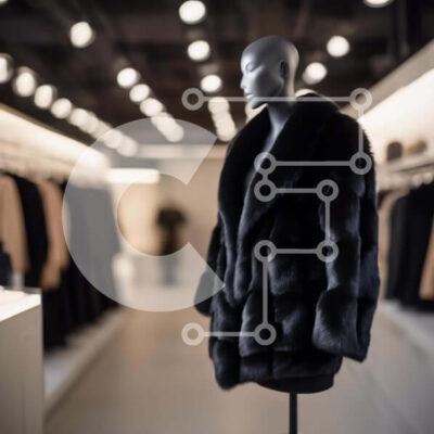 Intra Συλλεκτικό Ξύλινο Παζλ Plywood  4mm - Κομψό μαύρο γούνινο παλτό στο κατάστημα μοντέρνων ρούχων Σε Ξύλινο Κουτί - Διαστάσεις: 10x10 cm – 25 κομμάτια - Image 1