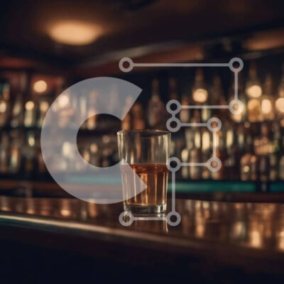 Intra Συλλεκτικό Ξύλινο Παζλ Plywood  4mm - Άδειο ποτήρι ουίσκι στον πάγκο του μπαρ Σε Ξύλινο Κουτί - Διαστάσεις: 10x10 cm – 25 κομμάτια - Image 1