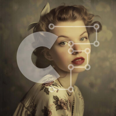 Intra Συλλεκτικό Ξύλινο Παζλ Plywood  4mm - Νεαρή γυναίκα με φλοράλ φόρεμα και κόκκινο κραγιόν Σε Ξύλινο Κουτί - Διαστάσεις: 10x10 cm – 25 κομμάτια - Image 1