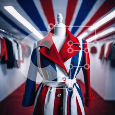 Intra Συλλεκτικό Ξύλινο Παζλ Plywood  4mm - Κομψή οθόνη μανεκέν σε κόκκινο, λευκό και μπλε παλτό Σε Ξύλινο Κουτί - Διαστάσεις: 10x10 cm – 25 κομμάτια - Image 1