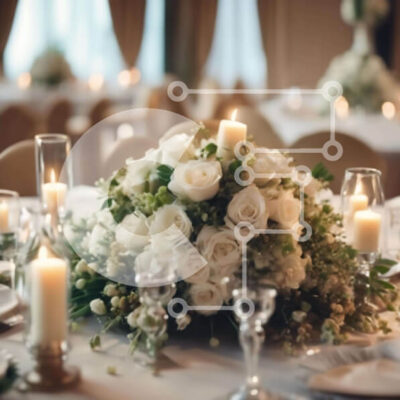 Intra Συλλεκτικό Ξύλινο Παζλ Plywood 4mm - Κομψό τραπέζι με λευκά τριαντάφυλλα και κεριά Σε Ξύλινο Κουτί - Διαστάσεις: 10x10 cm – 25 κομμάτια - Image 1