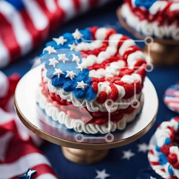 Intra Συλλεκτικό Ξύλινο Παζλ Plywood  4mm - Τούρτα με Πατριωτικό Θέμα με Κόκκινο, Λευκό και Μπλε παγετό Σε Ξύλινο Κουτί - Διαστάσεις: 10x10 cm – 25 κομμάτια