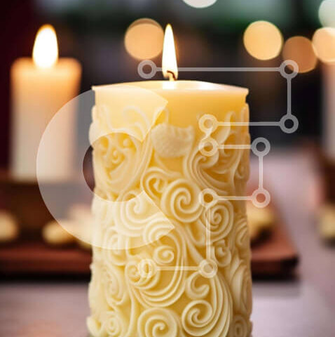 Intra Συλλεκτικό Ξύλινο Παζλ Plywood  4mm - Κομψή επίδειξη κεριών στο τραπέζι φαγητού Σε Ξύλινο Κουτί - Διαστάσεις: 10x10 cm – 25 κομμάτια - Image 1