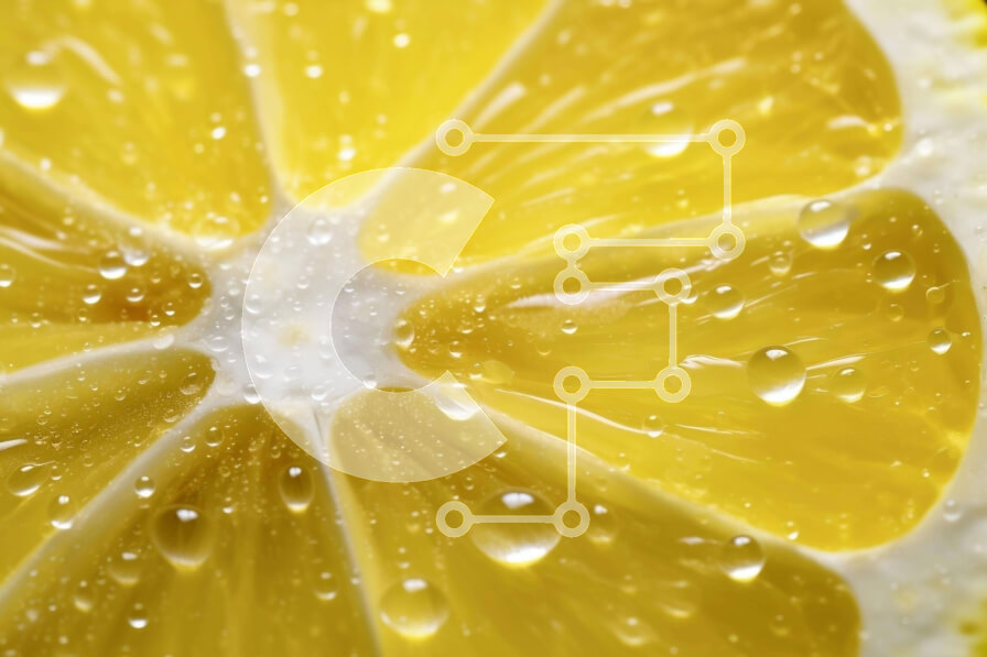 Intra Συλλεκτικό Ξύλινο Παζλ Plywood  4mm - Κοντινό πλάνο μιας φέτας λεμονιού καλυμμένη με σταγονίδια νερού Σε Ξύλινο Κουτί - Διαστάσεις: 10x10 cm – 25 κομμάτια