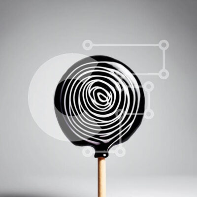 Intra Συλλεκτικό Ξύλινο Παζλ Plywood  4mm - Ασπρόμαυρο στροβιλισμένο γλειφιτζούρι σε ξύλινο ραβδί Σε Ξύλινο Κουτί - Διαστάσεις: 10x10 cm – 25 κομμάτια - Image 1