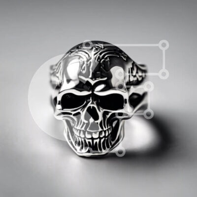 Intra Συλλεκτικό Ξύλινο Παζλ Plywood  4mm - Περίπλοκο ασημένιο δαχτυλίδι κρανίου Σε Ξύλινο Κουτί - Διαστάσεις: 10x10 cm – 25 κομμάτια - Image 1