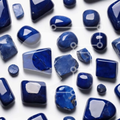 Intra Συλλεκτικό Ξύλινο Παζλ Plywood 4mm - Συλλογή μπλε πολύτιμων λίθων σε λευκή επιφάνεια Σε Ξύλινο Κουτί - Διαστάσεις: 10x10 cm – 25 κομμάτια - Image 1