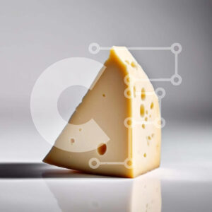 Intra Συλλεκτικό Ξύλινο Παζλ Plywood  4mm - Τυρί με τρύπες σε άσπρο φόντο Σε Ξύλινο Κουτί - Διαστάσεις: 10x10 cm – 25 κομμάτια