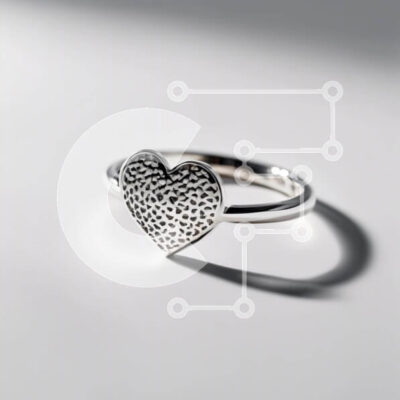 Intra Συλλεκτικό Ξύλινο Παζλ Plywood  4mm - Ασημένιο δαχτυλίδι σε σχήμα καρδιάς με διαμάντια Σε Ξύλινο Κουτί - Διαστάσεις: 10x10 cm – 25 κομμάτια - Image 1