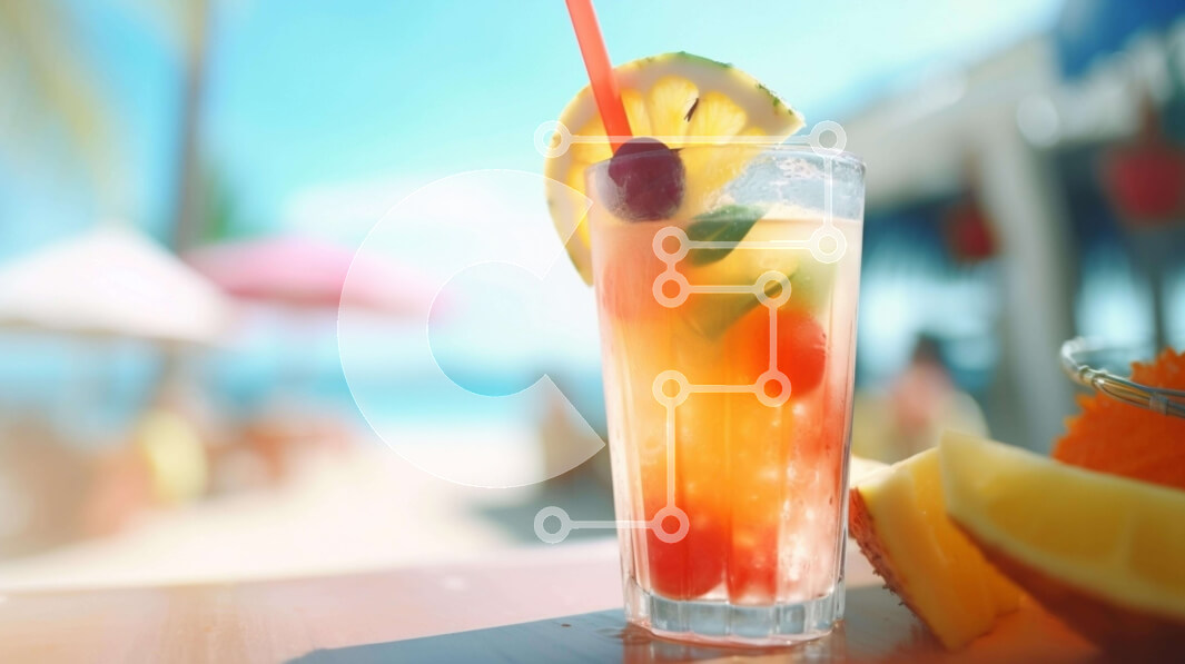 Intra Συλλεκτικό Ξύλινο Παζλ Plywood  4mm - Τροπικό ποτό κοντά στην παραλία Σε Ξύλινο Κουτί - Διαστάσεις: 10x10 cm – 25 κομμάτια