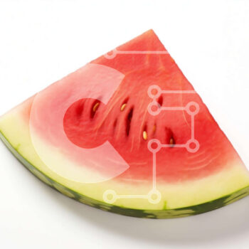 Intra Συλλεκτικό Ξύλινο Παζλ Plywood  4mm - Φρεσκοκομμένο καρπούζι και διάφορα φρούτα σε λευκή επιφάνεια Σε Ξύλινο Κουτί - Διαστάσεις: 10x10 cm – 25 κομμάτια - Image 1