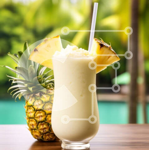 Intra Συλλεκτικό Ξύλινο Παζλ Plywood  4mm - Τροπικό Milkshake ανανά με φρέσκα φρούτα Σε Ξύλινο Κουτί - Διαστάσεις: 10x10 cm – 25 κομμάτια - Image 1