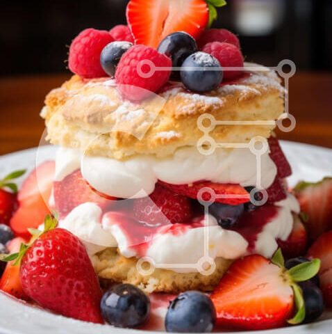 Intra Συλλεκτικό Ξύλινο Παζλ Plywood 4mm - Επιδόρπιο φρούτων και μπισκότων με σαντιγί Σε Ξύλινο Κουτί - Διαστάσεις: 10x10 cm – 25 κομμάτια - Image 1