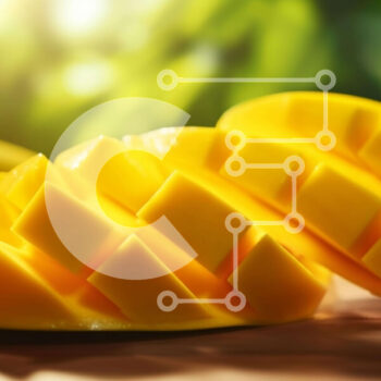 Intra Συλλεκτικό Ξύλινο Παζλ Plywood  4mm - Φρέσκο ​​μισό μάνγκο και φέτα πορτοκαλιού Σε Ξύλινο Κουτί - Διαστάσεις: 10x10 cm – 25 κομμάτια - Image 1