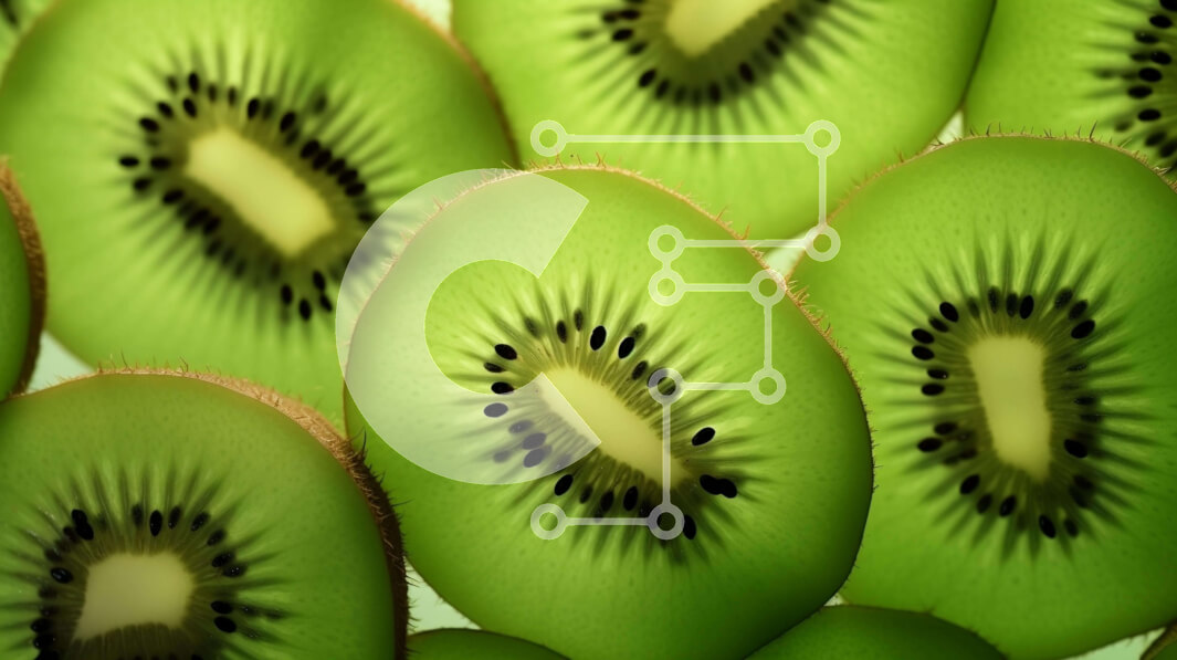 Intra Συλλεκτικό Ξύλινο Παζλ Plywood  4mm - Κοντινό πλάνο με πράσινες φέτες ακτινίδιο Σε Ξύλινο Κουτί - Διαστάσεις: 10x10 cm – 25 κομμάτια