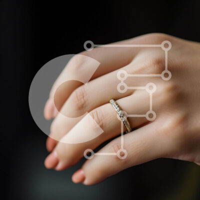 Intra Συλλεκτικό Ξύλινο Παζλ Plywood 4mm - Γυναικείο χέρι με λευκόχρυσο δαχτυλίδι αρραβώνων Σε Ξύλινο Κουτί - Διαστάσεις: 10x10 cm – 25 κομμάτια - Image 1