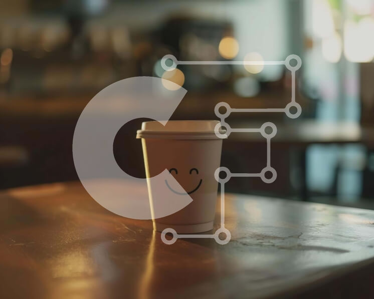 Intra Συλλεκτικό Ξύλινο Παζλ Plywood  4mm - Λευκό φλιτζάνι καφέ με ανάποδα χαμογελαστό πρόσωπο Σε Ξύλινο Κουτί - Διαστάσεις: 10x10 cm – 25 κομμάτια