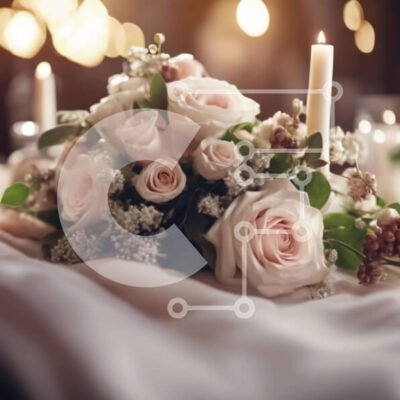 Intra Συλλεκτικό Ξύλινο Παζλ Plywood  4mm - Μπουκέτο με ροζ και λευκά τριαντάφυλλα σε κομψά διακοσμημένο τραπέζι Σε Ξύλινο Κουτί - Διαστάσεις: 10x10 cm – 25 κομμάτια - Image 1