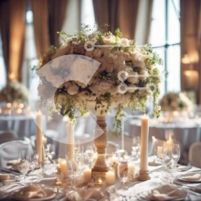 Intra Συλλεκτικό Ξύλινο Παζλ Plywood  4mm - Κομψή τραπεζαρία με λευκά λουλούδια και κεριά Σε Ξύλινο Κουτί - Διαστάσεις: 10x10 cm – 25 κομμάτια - Image 1