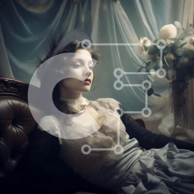 Intra Συλλεκτικό Ξύλινο Παζλ Plywood  4mm - Κομψή γυναίκα με vintage φόρεμα Σε Ξύλινο Κουτί - Διαστάσεις: 10x10 cm – 25 κομμάτια - Image 1