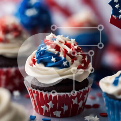 Intra Συλλεκτικό Ξύλινο Παζλ Plywood 4mm - Πολύχρωμα cupcakes με πατριωτικά στολίδια Σε Ξύλινο Κουτί - Διαστάσεις: 10x10 cm – 25 κομμάτια - Image 1