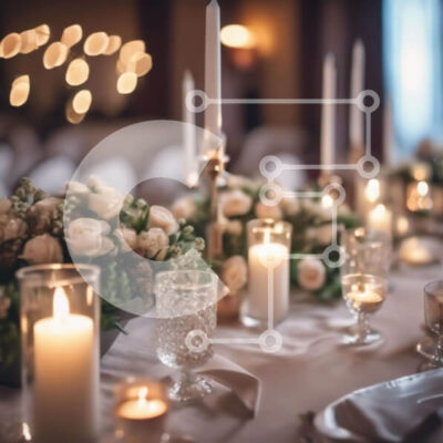 Intra Συλλεκτικό Ξύλινο Παζλ Plywood  4mm - Κομψό σκηνικό τραπεζαρίας με λευκά λουλούδια και κεριά Σε Ξύλινο Κουτί - Διαστάσεις: 10x10 cm – 25 κομμάτια - Image 1