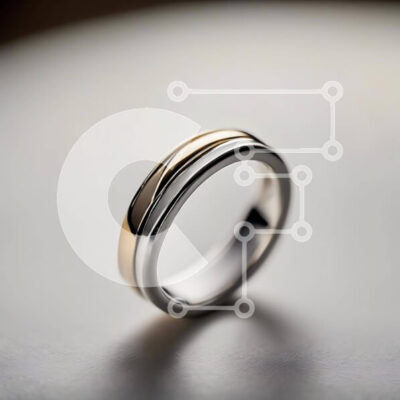 Intra Συλλεκτικό Ξύλινο Παζλ Plywood  4mm - Κομψή ασημένια και χρυσή μπάντα γάμου Σε Ξύλινο Κουτί - Διαστάσεις: 10x10 cm – 25 κομμάτια - Image 1